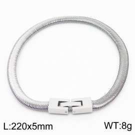 220mm Unisex Casual Stainless Steel Snake Bone Chain Bracelet