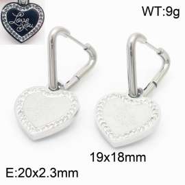 Women Romantic Stainless Steel&Zircons Love Heart Earrings