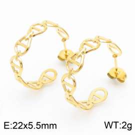 Fashion Special Stainless Steel Earring for Women Color Gold