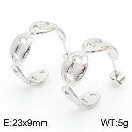 Simple Luxury Twisted Pattern Stainless Steel Earring for Women Color  Silver