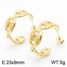Simple Luxury Twisted Pattern Stainless Steel Earring for Women Color  Gold