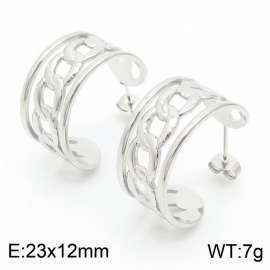 SStainless steel minimalist style special shape pendant women's silver earrings