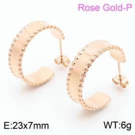 Stainless steel minimalist wind opening hanging rose-gold women's earrings