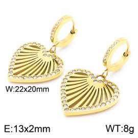 Stainless steel ridial crystal pendant trendy gold earring