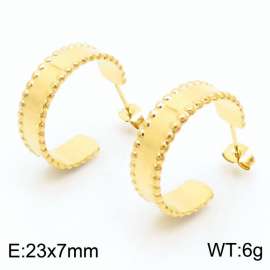 Stainless steel minimalist wind opening hanging gold women's earrings