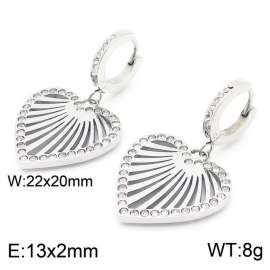 Stainless steel ridial crystal pendant trendy silver earring