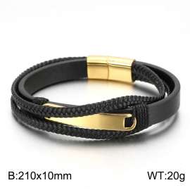 Stainless Steel Leather Bracelet