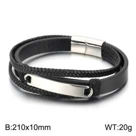 Stainless Steel Leather Bracelet