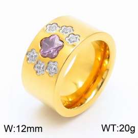 Stainless Steel Stone&Crystal Ring