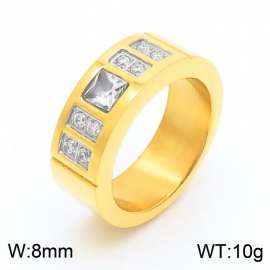 Stainless Steel Stone&Crystal Ring