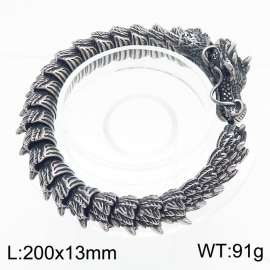 Niche personalized punk stainless steel 200 × 13mm retro domineering faucet three-dimensional bracelet