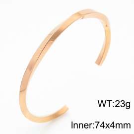 Stainless steel simple and fashionable C-shaped adjustable opening charm rose gold bracelet