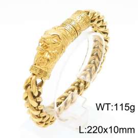 Hip Hop 18k Gold-plated Stainless Steel Lion Bracelet Bangle