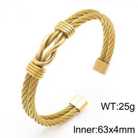 Wholesale Mens 18k Gold-plated Stainless Steel Cable Bracelet Wrist Cuff Bangle