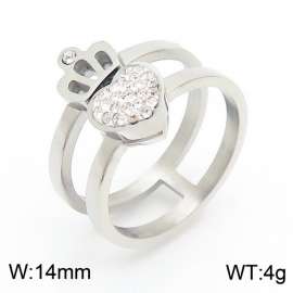 Stainless Steel Stone&Crystal Ring