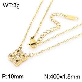 Stainless steel 400 × 1.5mm welded chain fashionable and personalized flower with brick jewelry charm gold necklace
