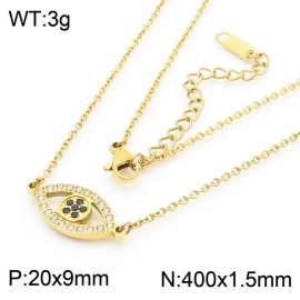 Stainless steel 400 × 1.5mm welded chain fashion personality devil's eye with brick jewelry charm gold necklace