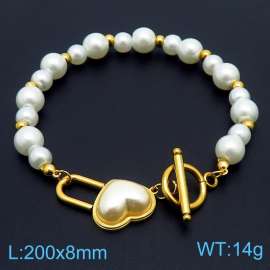 French pearl series shell heart shaped accessory OT buckle jewelry temperament gold bracelet