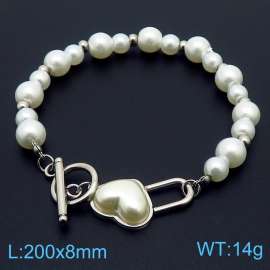 French pearl series shell heart shaped accessory OT buckle jewelry temperament silver bracelet