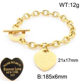 6mm Heart Shape Accessory O-Chain Stainless Steel Bracelet Gold Color 185CM