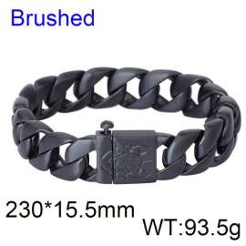 Black Matte Demon Head Men's Cast Elastic Buckle Bracelet