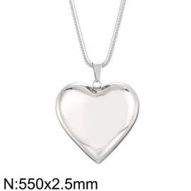 Stainless steel heart shaped pendant necklace