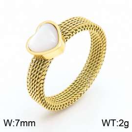 Love Stainless Steel Gold Heart RIngs for Women