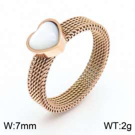 Love Stainless Steel Rose Gold Heart RIngs for Women