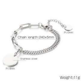 Stainless steel splicing circular bracelet