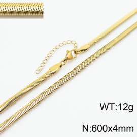 4mm Width Circular Snake Chain Jewelry Women and Men Stainless Steel Necklace 60cm length Gold Color