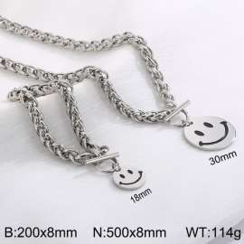 Stainless steel OT buckle smiley face set