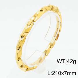 European and American Fashion Stainless Steel 210 × 7mm special rectangular splicing charm gold bracelet