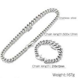 Stainless steel splicing chain necklace