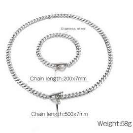 Stainless steel OT buckle necklace