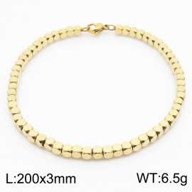 3mm Square Bead Chain Stainless Steel Bracelect Gold Color