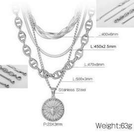 Stainless steel multi-layer necklace