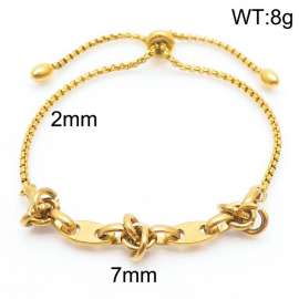 2mm Stainless Steel Adjustable Bracelet Link Chain Gold Color