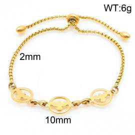 2mm Stainless Steel Adjustable Bracelet Birds Link Chain Gold Color