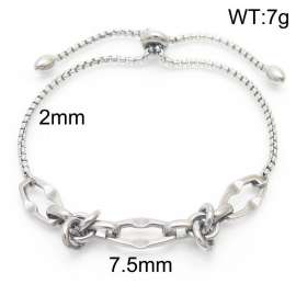 2mm Stainless Steel Adjustable Bracelet Polygon Link Chain Silver Color