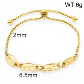 2mm Stainless Steel Adjustable Bracelet Polygon Link Chain Gold Color
