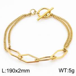 2mm Stainless Steel Bracelet OT Chain  Hexagon Double Link Chain Gold Color