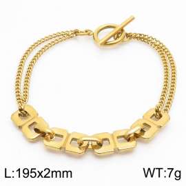2mm Stainless Steel Bracelet OT Chain  Square Double Link Chain Gold Color