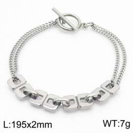 2mm Stainless Steel Bracelet OT Chain  Square Double Link Chain Silver Color