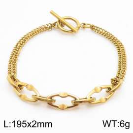2mm Stainless Steel Bracelet OT Chain  Hexagon Double Link Chain Gold Color