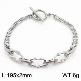 2mm Stainless Steel Bracelet OT Chain  Hexagon Double Link Chain Silver Color