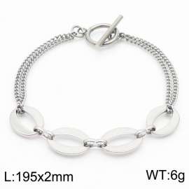 2mm Stainless Steel Bracelet OT Chain  Oval Double Link Chain Silver Color