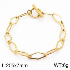 7mm Stainless Steel Bracelet OT Chain  Hexagon Link Chain Gold Color