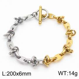 6mm Stainless Steel OT Chain  Link Chain Silver Color Mix Gold Color