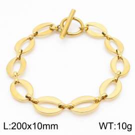 10mm Stainless Steel Bracelet OT Chain Elliptical Accessories Link Chain Gold Color