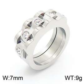 Stainless Steel Stone&Crystal Ring